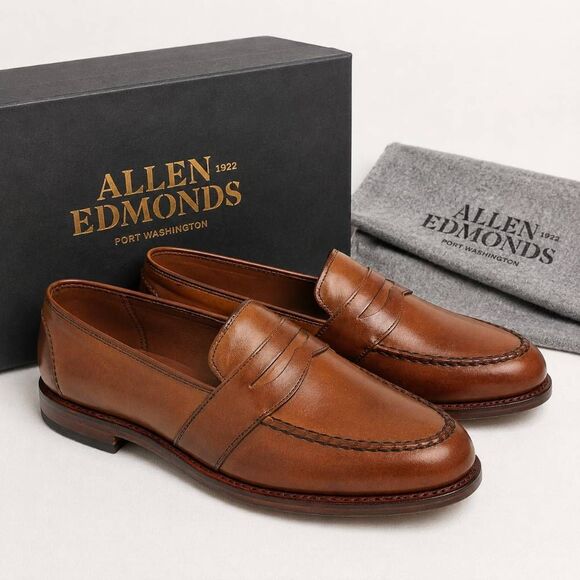 Allen Edmonds Randolph Penny Loafers Men’s Size 11.5 A Walnut Leather Dress Shoe main image 7